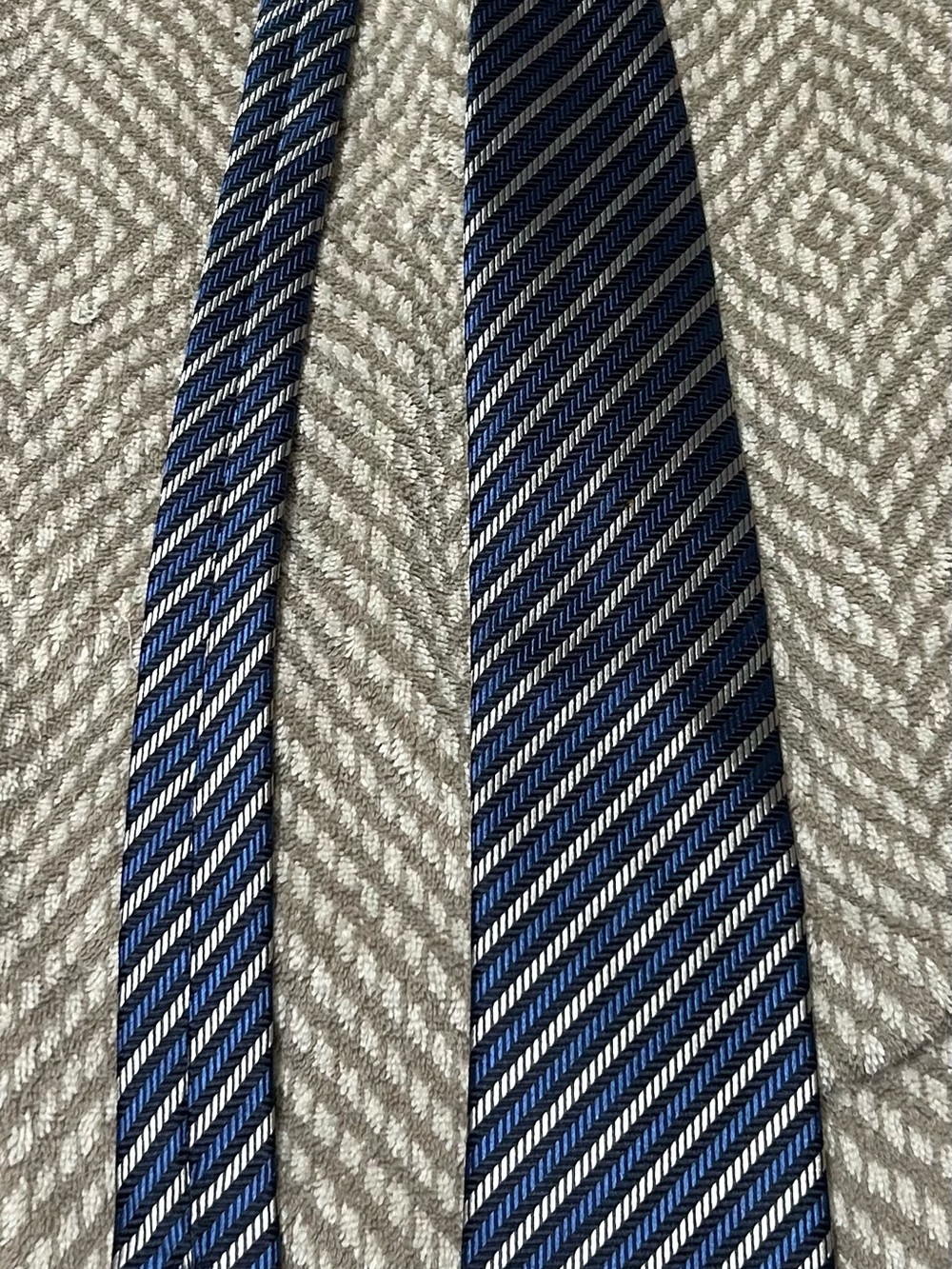 Ermenegildo Zegna Navy and Black Diagonal Stripe Tie